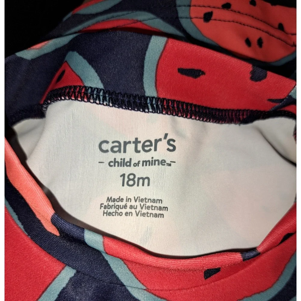 Carter's Watermelon Child of Mine Toddler Girl 18 M Rashguard Swim Set 2-Piece